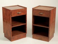 Georges Champion Georges Champion Pair of French Modernist Amboyna Side Tables Nightstands - 1578336