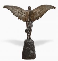 Georges Colin Icarus Muscular Man Nude Bronze with Wings Signed G Colin and stamped 5888 - 4689634