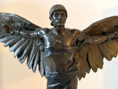 Georges Colin Icarus Muscular Man Nude Bronze with Wings Signed G Colin and stamped 5888 - 4689636