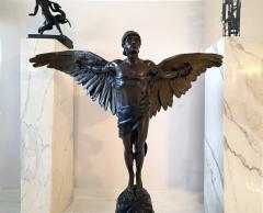 Georges Colin Icarus Muscular Man Nude Bronze with Wings Signed G Colin and stamped 5888 - 4689638