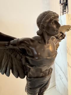 Georges Colin Icarus Muscular Man Nude Bronze with Wings Signed G Colin and stamped 5888 - 4689639