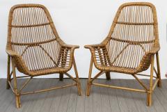 Georges Coslin Pair Of Italian Mid Century Bamboo Lounge Chairs By George Coslin for Gervasoni - 3692895