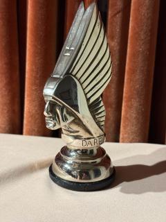 Georges Darel Georges Darel Silver Plated Indian Head Car Mascot France c 1930s - 4217227