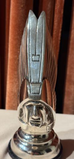 Georges Darel Georges Darel Silver Plated Indian Head Car Mascot France c 1930s - 4217280