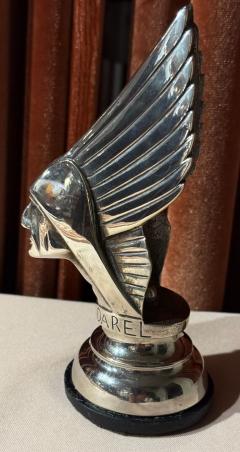 Georges Darel Georges Darel Silver Plated Indian Head Car Mascot France c 1930s - 4217281