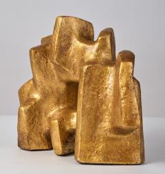 Georges Dobbels Gilt Terra Cotta Abstract Sculpture 1970s - 4521854