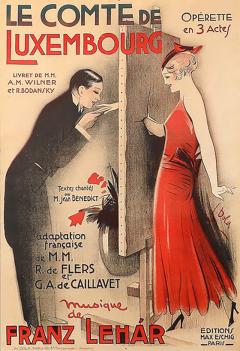 Georges Dola Art Deco Lithograph Poster Franz Lehar Le Comte de Luxembourg by Georges Dola - 4379183