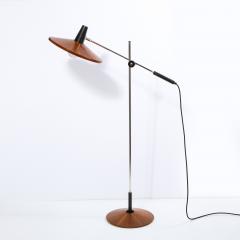 Georges Frydman Mid Century Wood Chrome Floor Lamp by Georges Frydman for Temde Leuchten - 2050237