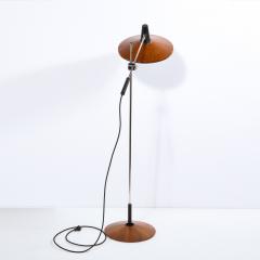 Georges Frydman Mid Century Wood Chrome Floor Lamp by Georges Frydman for Temde Leuchten - 2050240