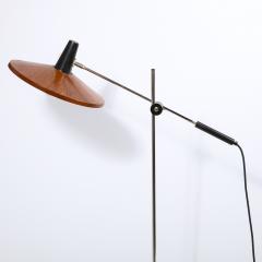 Georges Frydman Mid Century Wood Chrome Floor Lamp by Georges Frydman for Temde Leuchten - 2050243