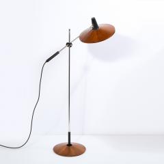 Georges Frydman Mid Century Wood Chrome Floor Lamp by Georges Frydman for Temde Leuchten - 2092477