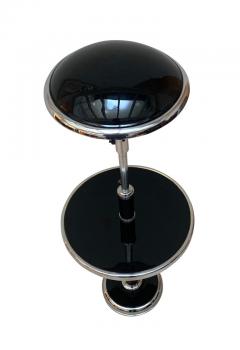 Georges Halais Art Deco Floor Lamp with Side Table Chromed and Black Lacquer France circa 1930 - 1488099