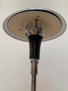 Georges Halais Art Deco Floor Lamp with Side Table Chromed and Black Lacquer France circa 1930 - 1488100