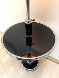 Georges Halais Art Deco Floor Lamp with Side Table Chromed and Black Lacquer France circa 1930 - 1488115