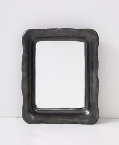 Georges Jouve French Black Ceramic Mirror style of Jouve 1950 s - 3945383