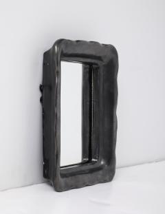 Georges Jouve French Black Ceramic Mirror style of Jouve 1950 s - 3945385