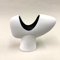 Georges Jouve French Mid Century Organic Modern White Terra Cotta Sculpture Vase 1960 70 - 3948569