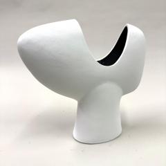 Georges Jouve French Mid Century Organic Modern White Terra Cotta Sculpture Vase 1960 70 - 3948577