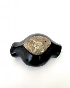 Georges Jouve Georges Jouve French Ceramic Artist Black Glazed Ashtray c 1950 - 4632437