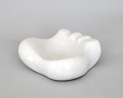 Georges Jouve Georges Jouve Patte d Ours ashtray in beautiful crackled white glaze - 4117916