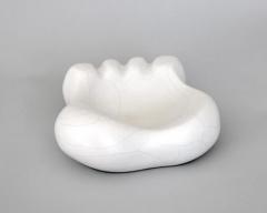 Georges Jouve Georges Jouve Patte d Ours ashtray in beautiful crackled white glaze - 4117917