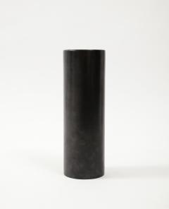 Georges Jouve Large Georges Jouve Style Black Matte Cylinder Vase France c 1950s - 2879896