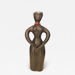 Georges Jouve Mid Century Modern Matt Glazed Ceramic Candlestick by Georges Jouve 1910 1964 - 2822868