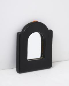 Georges Jouve Small Black Ceramic Mirror France c 1950 - 3945429