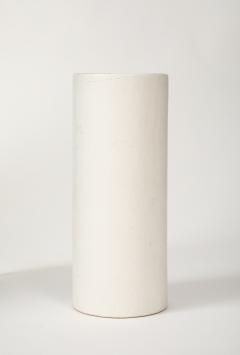 Georges Jouve White Ceramic Georges Jouve Style Period Vase Black Interior France 1950 no  - 3757241