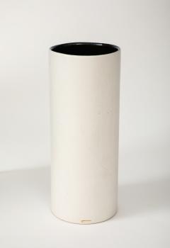 Georges Jouve White Ceramic Georges Jouve Style Period Vase Black Interior France 1950 no  - 3757246