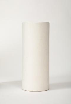 Georges Jouve White Ceramic Georges Jouve Style Period Vase Black Interior France 1950 no  - 3757247