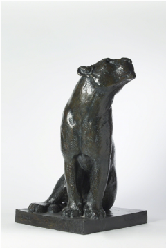 Georges Lucien Guyot Sitting Lioness Turning Its Head Left ca 1950 - 3257747