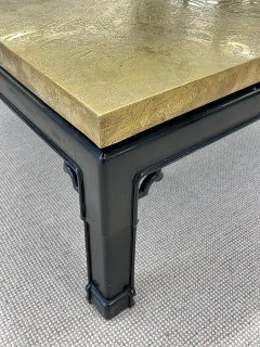 Georges Mathias Mid Century Georges Mathias Coffee Table Signed Etched Brass Belgium 1970s - 2488885