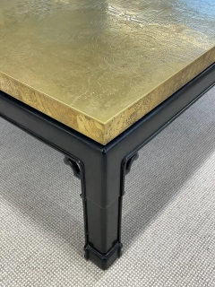 Georges Mathias Mid Century Georges Mathias Coffee Table Signed Etched Brass Belgium 1970s - 2488896