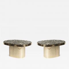 Georges Mathias Pair Of Side Tables with pyrites stones Signed Georges Mathias - 929849