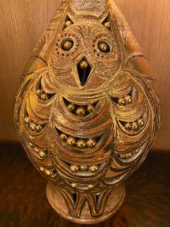 Georges Pelletier Ceramic Lamp Owl France 1960s - 2189061