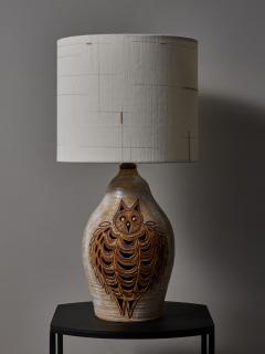 Georges Pelletier Georges Pelletier Ceramic Table Lamp With Owl Decor - 3243604