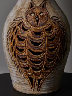 Georges Pelletier Georges Pelletier Ceramic Table Lamp With Owl Decor - 3243608