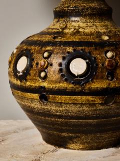 Georges Pelletier Georges Pelletier Ceramic Table Lamp with Ocher and Brown Glaze - 4692937