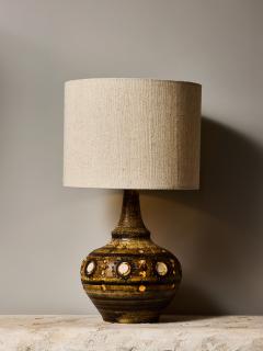 Georges Pelletier Georges Pelletier Ceramic Table Lamp with Ocher and Brown Glaze - 4692940