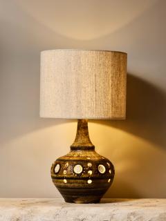 Georges Pelletier Georges Pelletier Ceramic Table Lamp with Ocher and Brown Glaze - 4692945