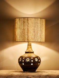 Georges Pelletier Georges Pelletier Ceramic Table Lamp with Ocher and Brown Glaze - 4692983