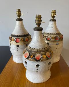 Georges Pelletier Set of three Georges Pelletier Ceramic Table Lamps France 1970s - 3130868