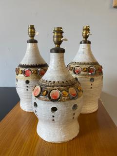 Georges Pelletier Set of three Georges Pelletier Ceramic Table Lamps France 1970s - 3130871