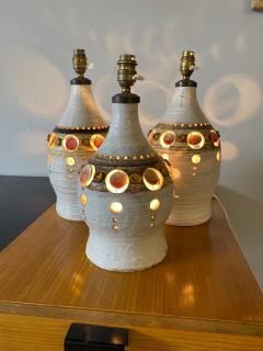 Georges Pelletier Set of three Georges Pelletier Ceramic Table Lamps France 1970s - 3130872