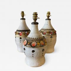 Georges Pelletier Set of three Georges Pelletier Ceramic Table Lamps France 1970s - 3133835