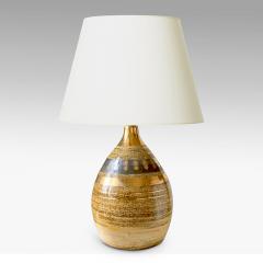 Georges Pelletier Table lamp with sandy glazing and gilded stripes by Georges Pelletier - 1137754