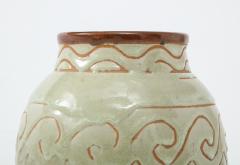 Georges Serr Georges Serr Art Deco Ceramic White Celadon Enamel Vase France c 1930 - 1762586