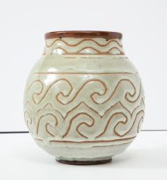 Georges Serr Georges Serr Art Deco Ceramic White Celadon Enamel Vase France c 1930 - 1762589