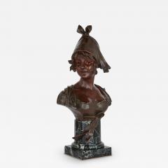Georges Van Der Straeten Bronze bust on marble plinth by Georges van der Straeten - 3323401